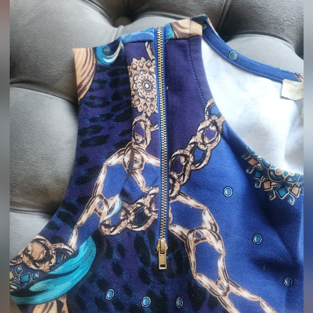 Nicki Minaj Blue and Gold Patterned Mini Dress - Picture 5 of 6